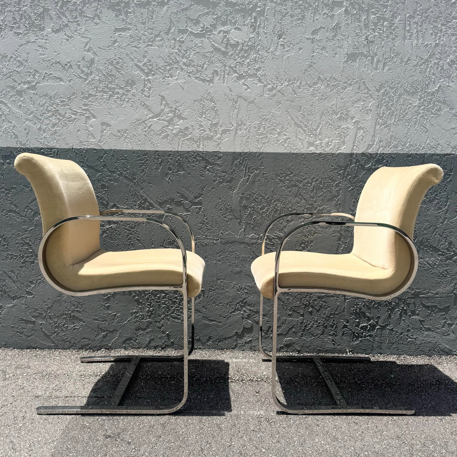Mid Century Modern Miles Van Der Rohe Brno Style Cantilever Dining Chairs - Set of 4 - 3