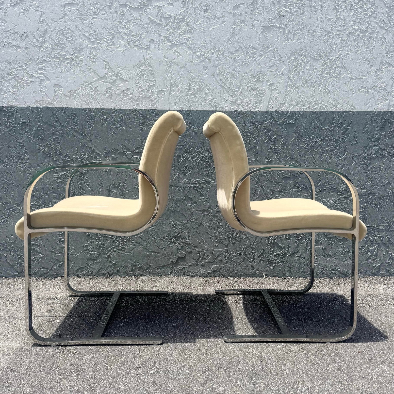 Mid Century Modern Miles Van Der Rohe Brno Style Cantilever Dining Chairs - Set of 4 - 4