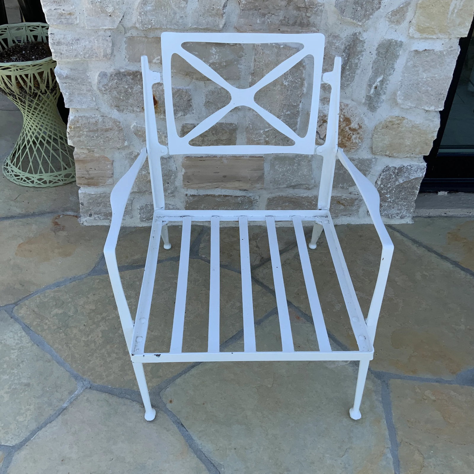 1950s Mid-Century Modern White Bel Air Patio Armchairs - a Pair - 3