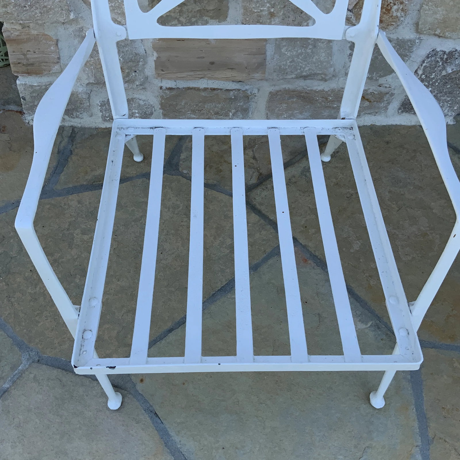 1950s Mid-Century Modern White Bel Air Patio Armchairs - a Pair - 4