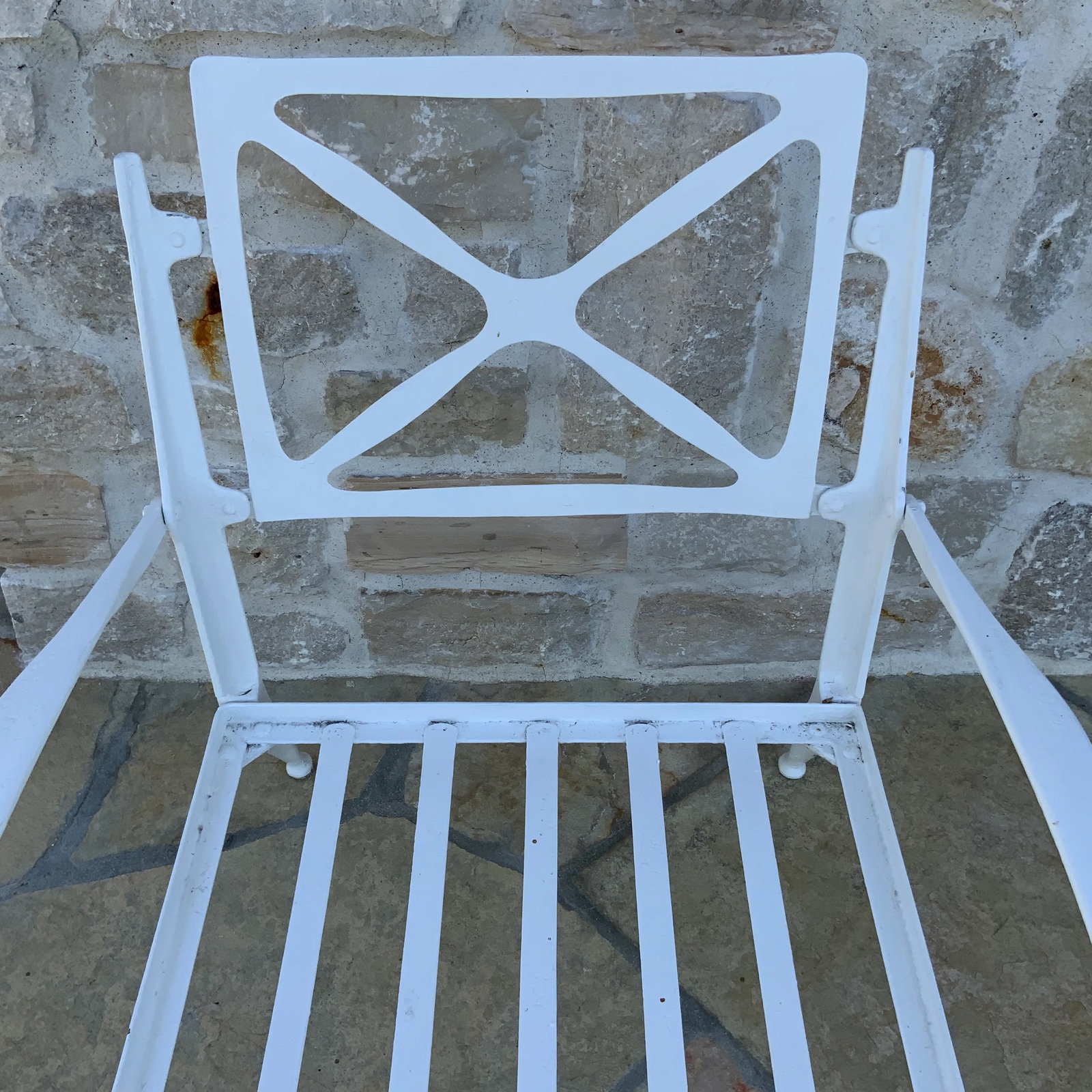 1950s Mid-Century Modern White Bel Air Patio Armchairs - a Pair - 5