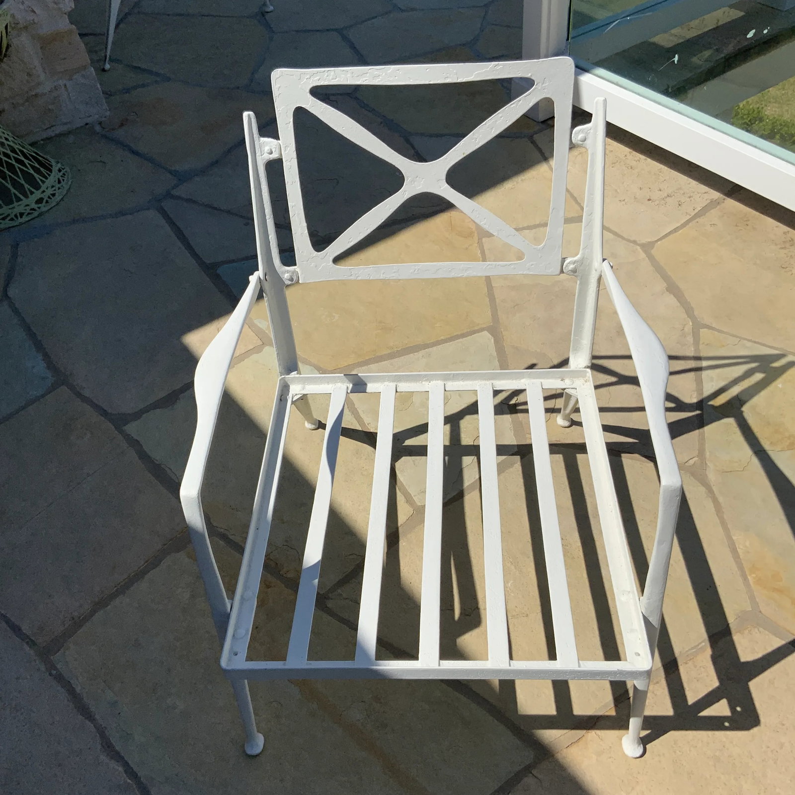 1950s Mid-Century Modern White Bel Air Patio Armchairs - a Pair - 7