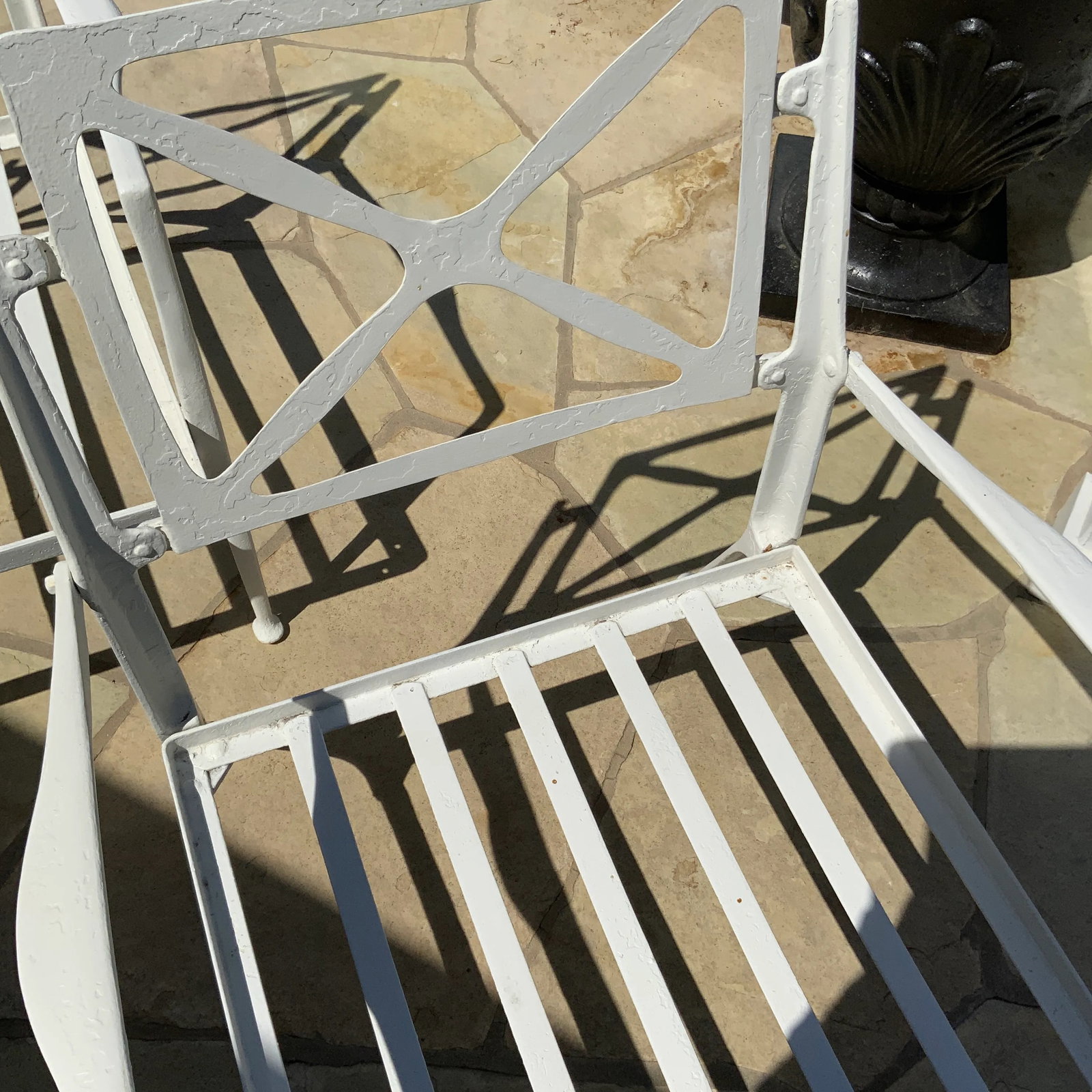 1950s Mid-Century Modern White Bel Air Patio Armchairs - a Pair - 9