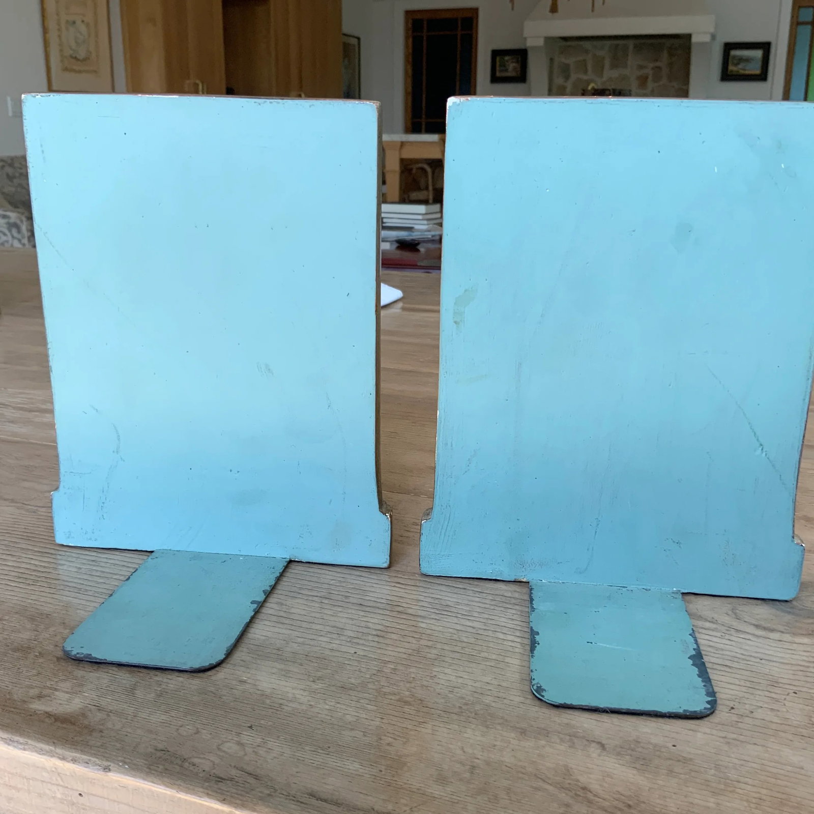 Scully & Scully-Style Vintage Borghese Italian Leather Hand Painted Bookends Featuring London Gates - 6
