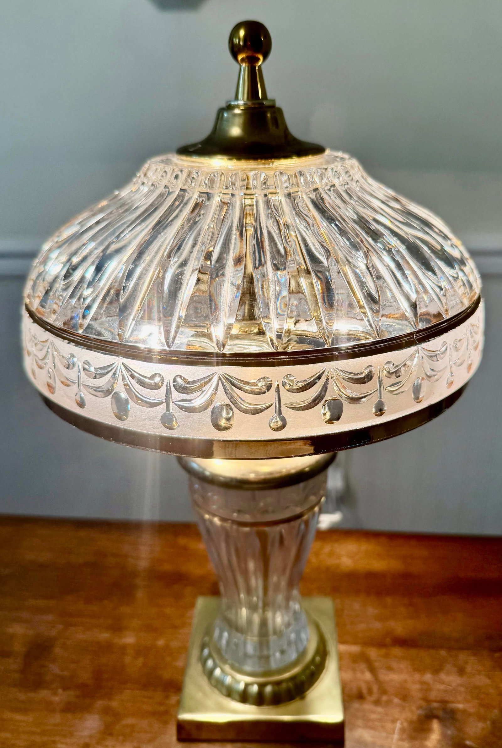 Crystal Hollywood Regency Boudoir Lamp - 10