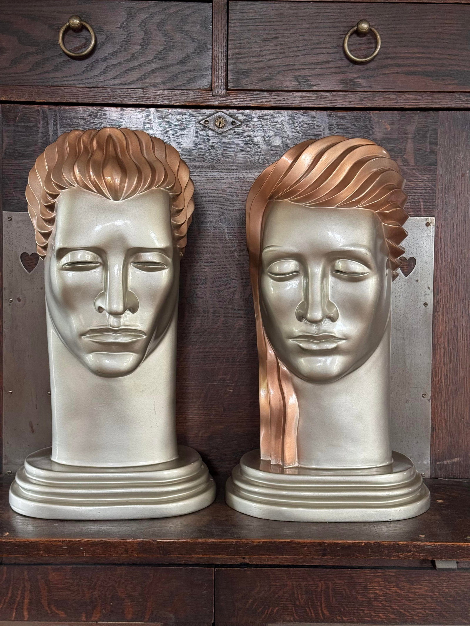 1980s Art Deco Revival Busts After Lora Marx -a Pair - 2