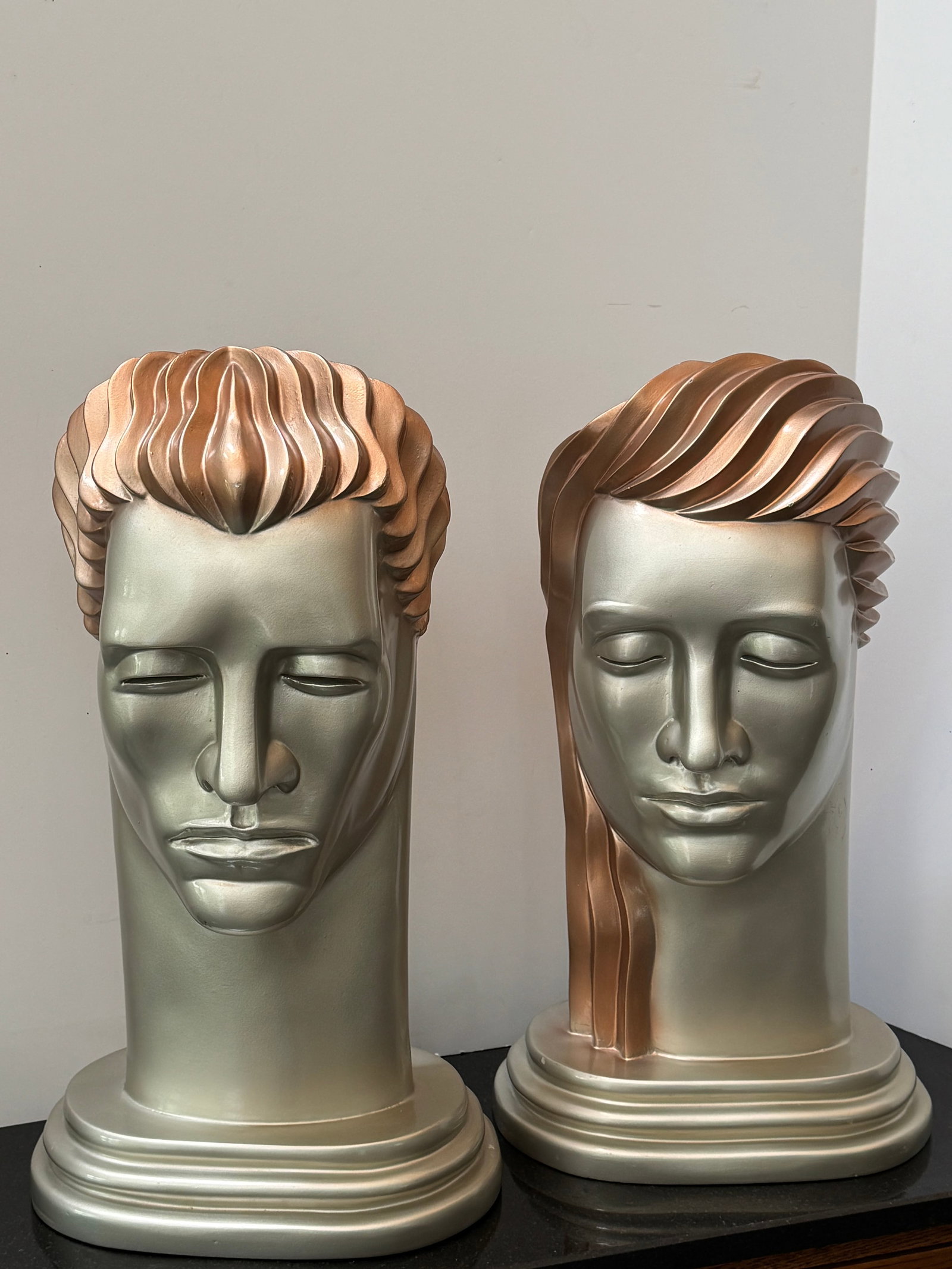 1980s Art Deco Revival Busts After Lora Marx -a Pair - 3