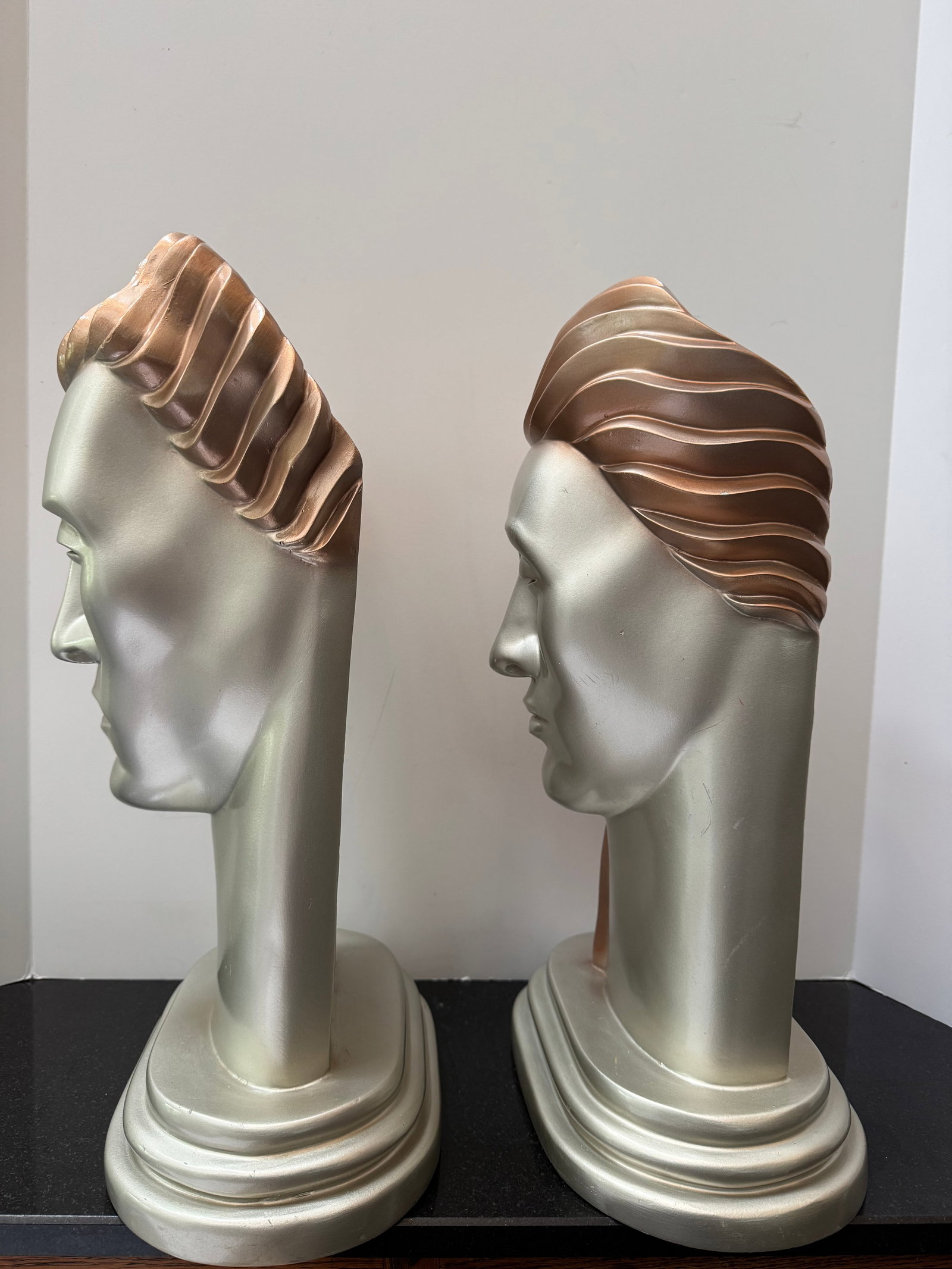 1980s Art Deco Revival Busts After Lora Marx -a Pair - 7
