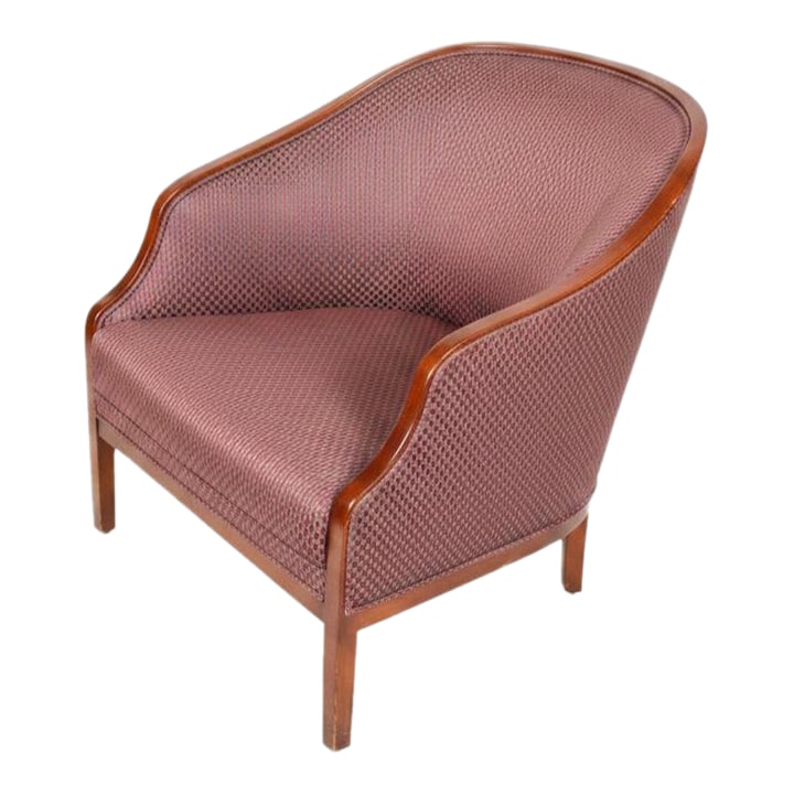 Mid 20th Century Elegant MCM Lounge Chair Attributed to Ward Bennett for Geiger: Ward Bennett for Geiger Lounge Chair, in a very good vintage condition. Ward Bennett Bankers chairs for Geiger Pair of club chairs designed by Ward Bennett for Geiger. Wide, sculptural banded frames w