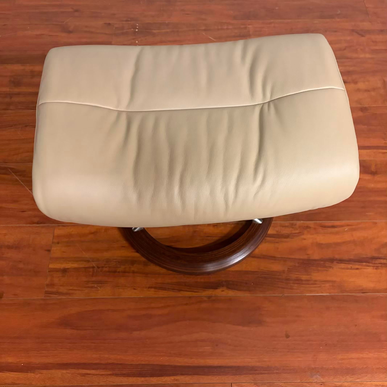 Ekornes Stressless Leather Ottoman With Signature Base - 7