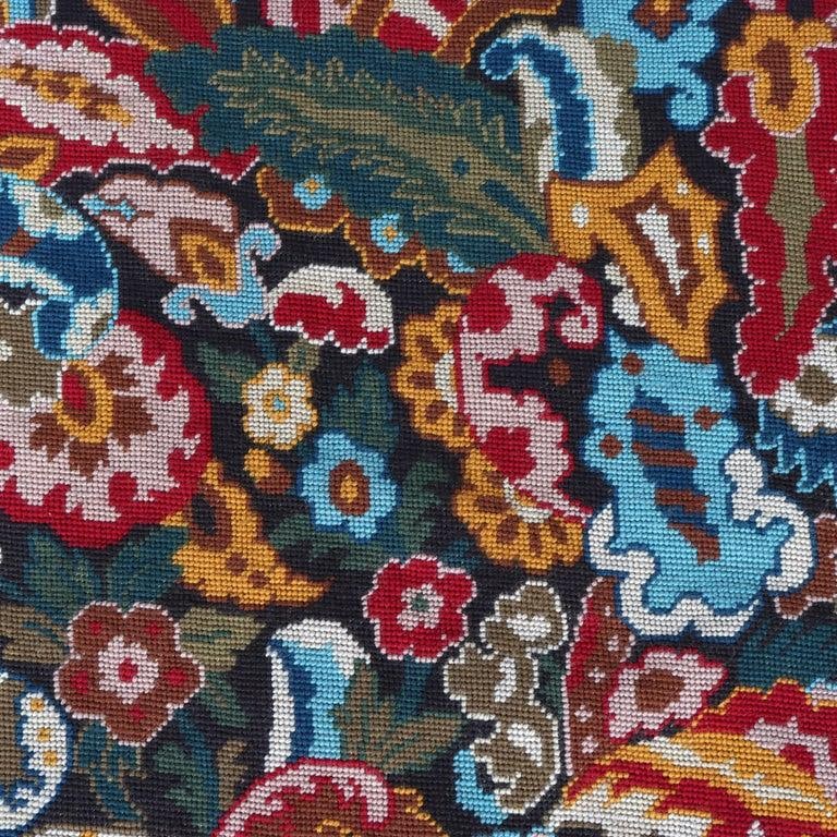 Antique Louis XIII Floral Needlepoint Tapestry Numbered 19thC - 5