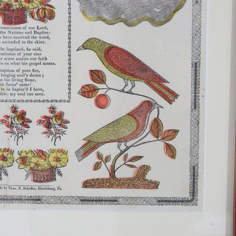 Pa German Fraktur Taufschein Hand Colored Birth/Baptismal Certificate C1859 - 3
