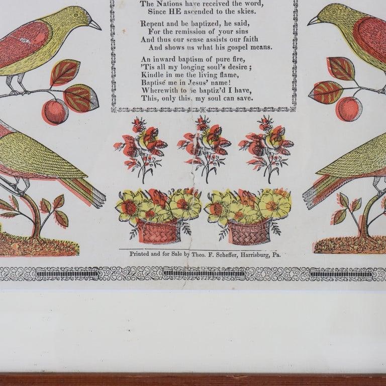Pa German Fraktur Taufschein Hand Colored Birth/Baptismal Certificate C1859 - 8