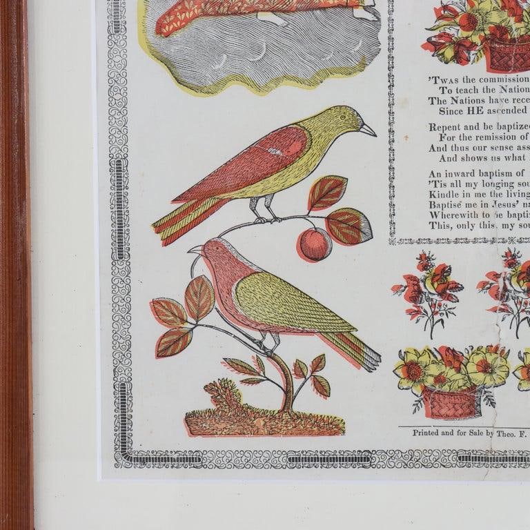 Pa German Fraktur Taufschein Hand Colored Birth/Baptismal Certificate C1859 - 9