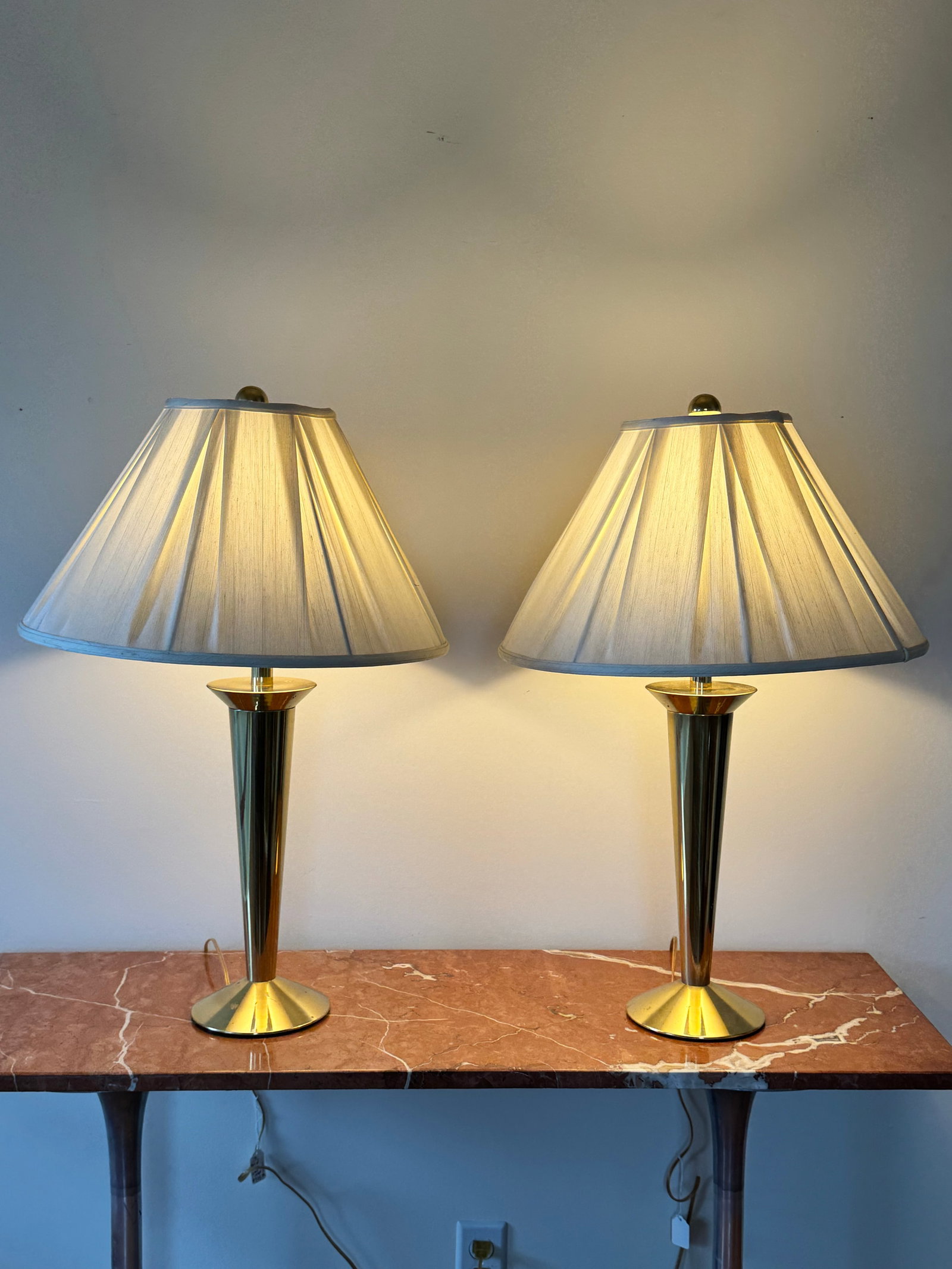 1960s Stiffel Brass Torch Form Table Lamps"”a Pair - 10