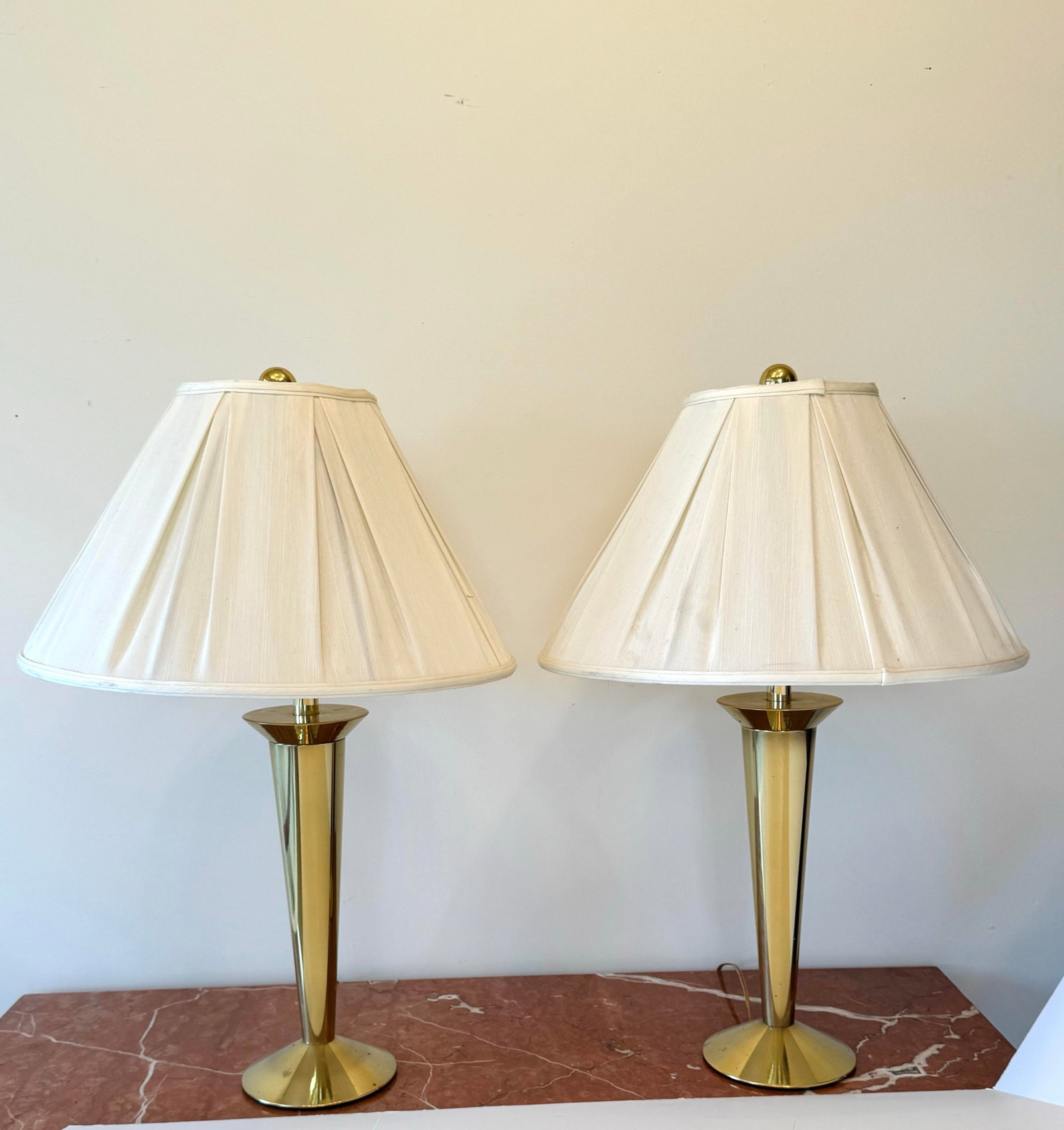 1960s Stiffel Brass Torch Form Table Lamps"”a Pair - 12