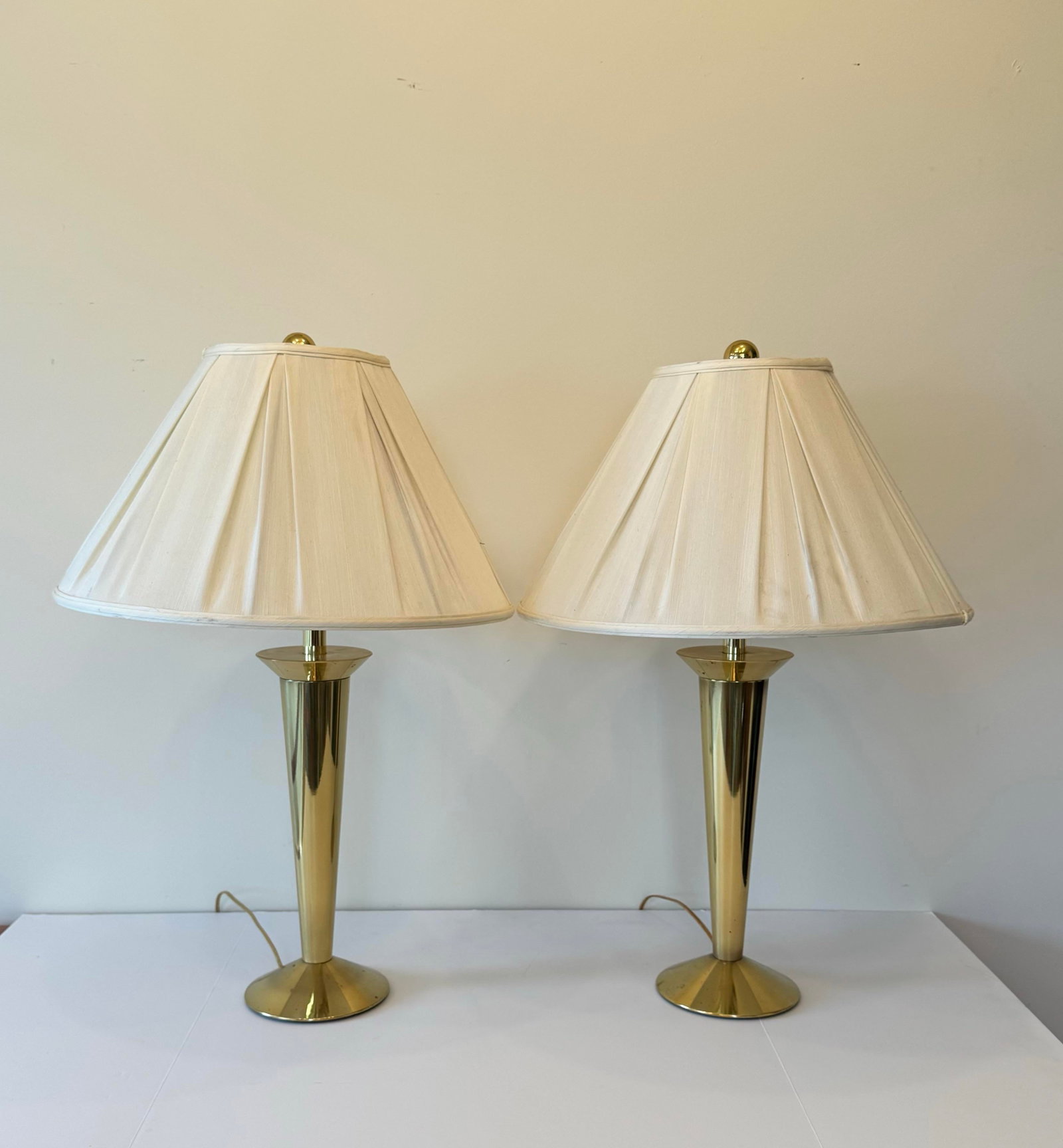 1960s Stiffel Brass Torch Form Table Lamps"”a Pair - 3