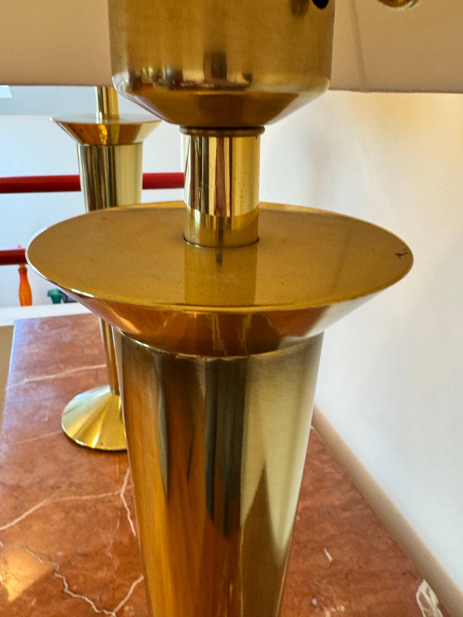 1960s Stiffel Brass Torch Form Table Lamps"”a Pair - 4