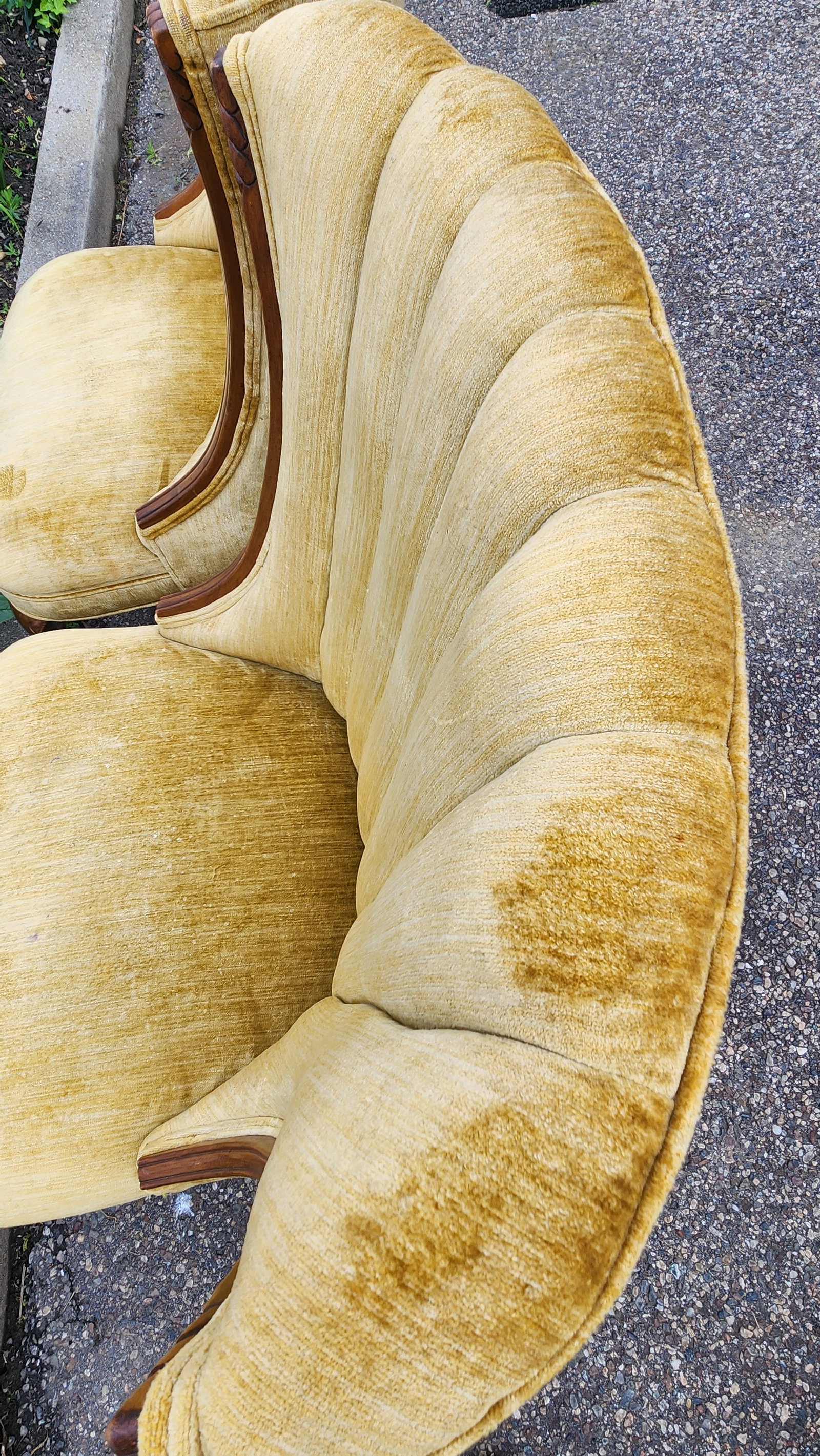 Pair of Vintage Hollywood Regency Shell Back Slipper Chairs, 1940s Style - 10