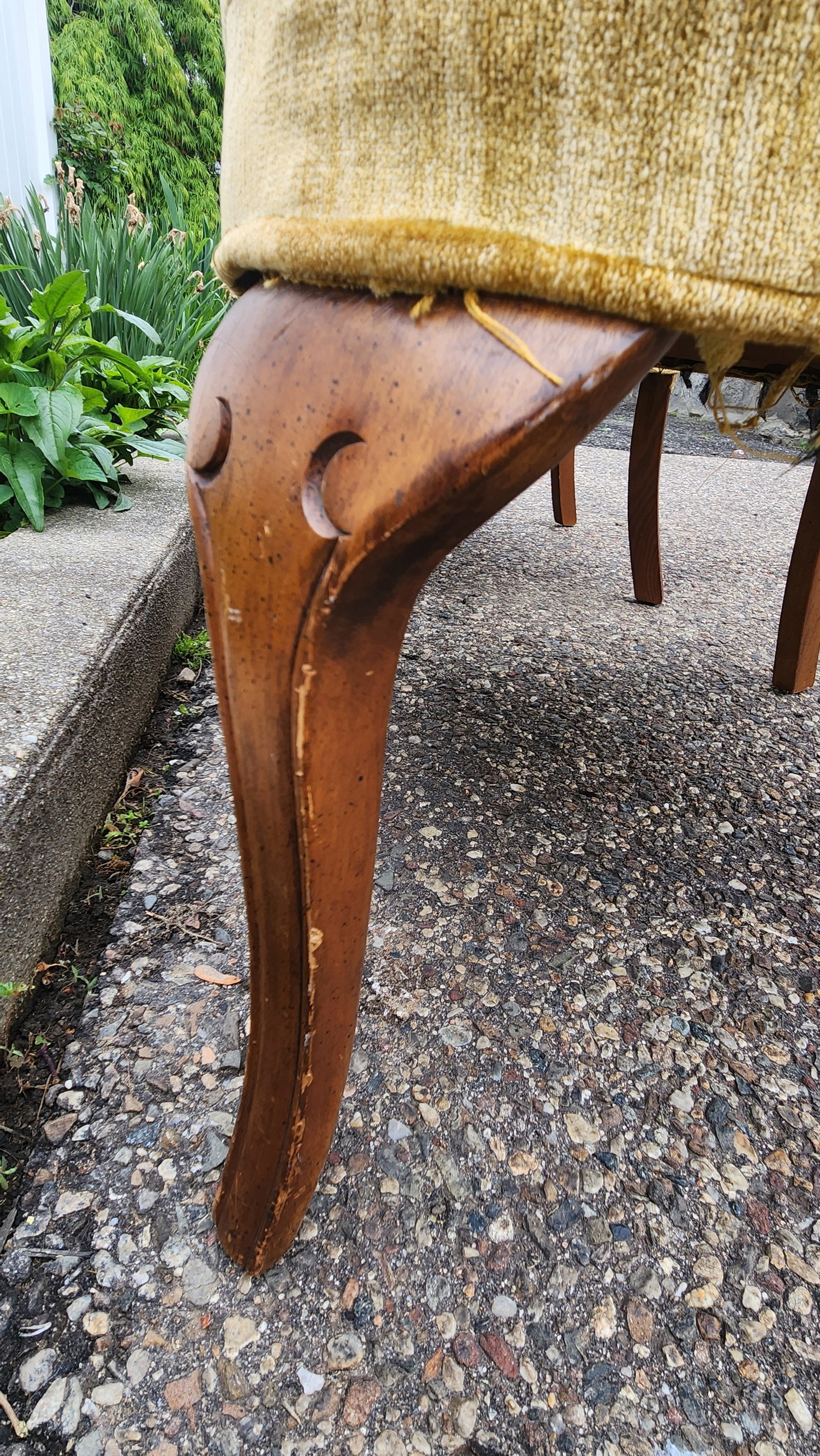Pair of Vintage Hollywood Regency Shell Back Slipper Chairs, 1940s Style - 11