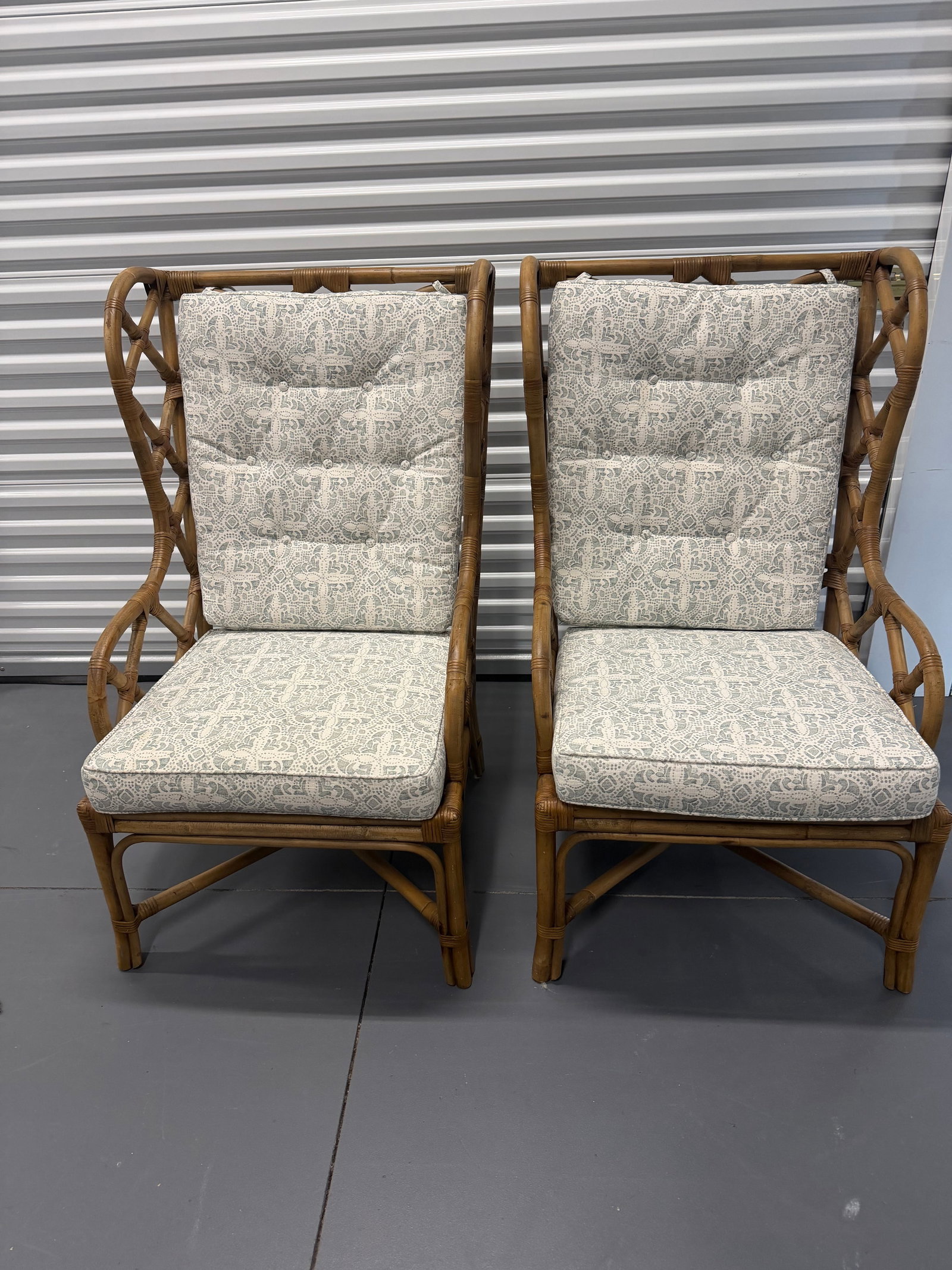 Set of Two Natural Rattan Wingback Watson Chair With Cushions - 3