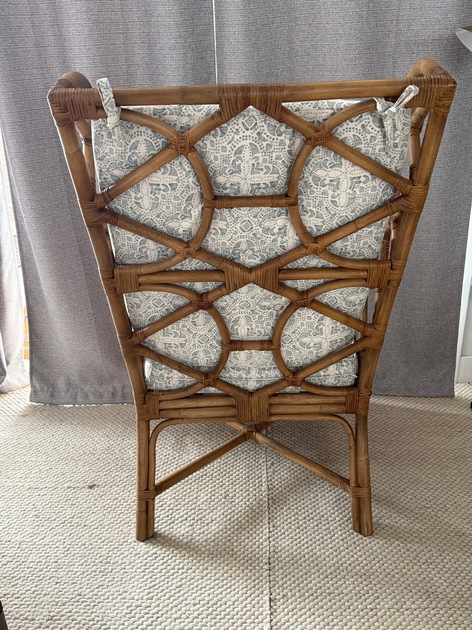 Set of Two Natural Rattan Wingback Watson Chair With Cushions - 5