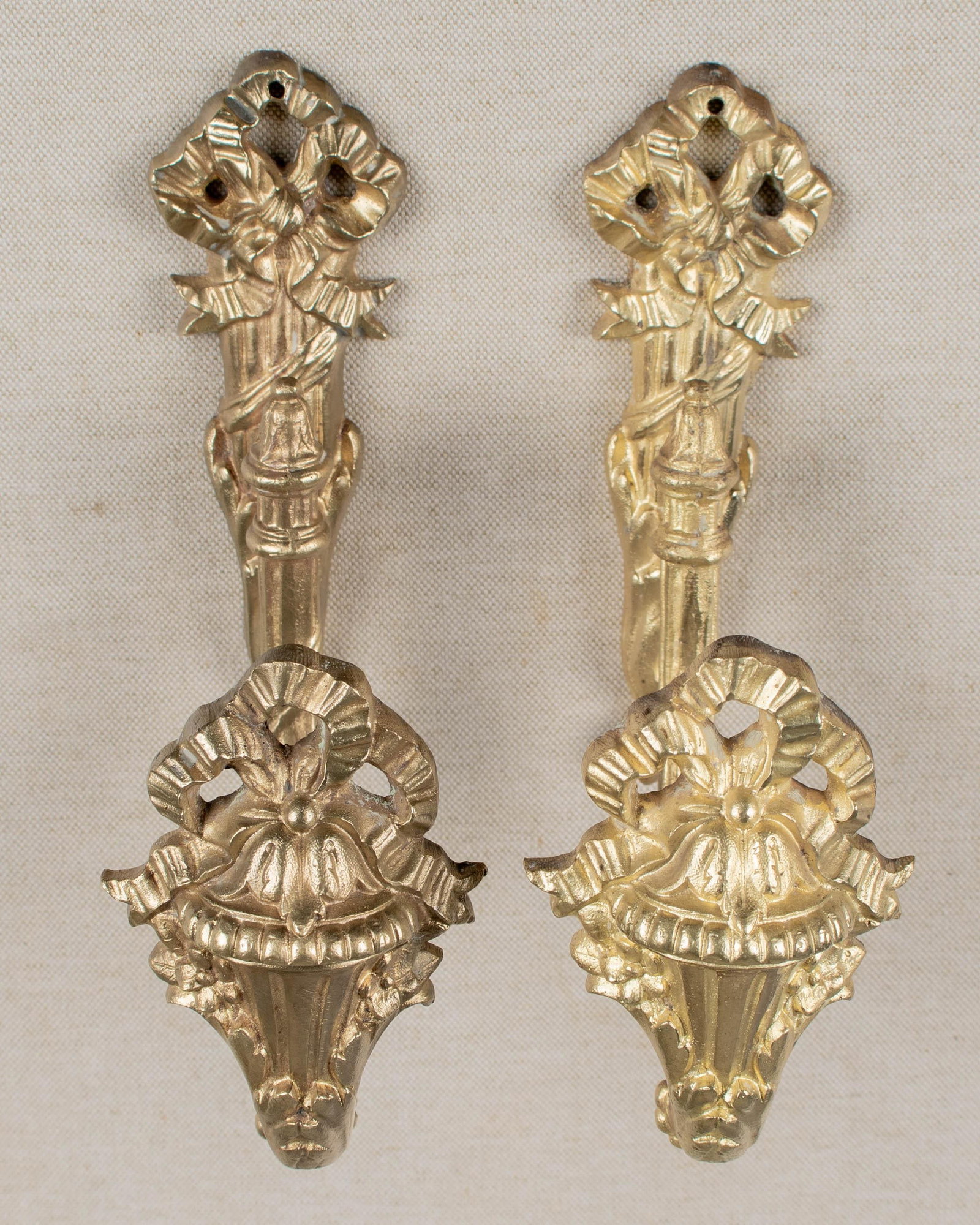 Louis XV Style Cast Bronze Curtain Tiebacks Pair - 3