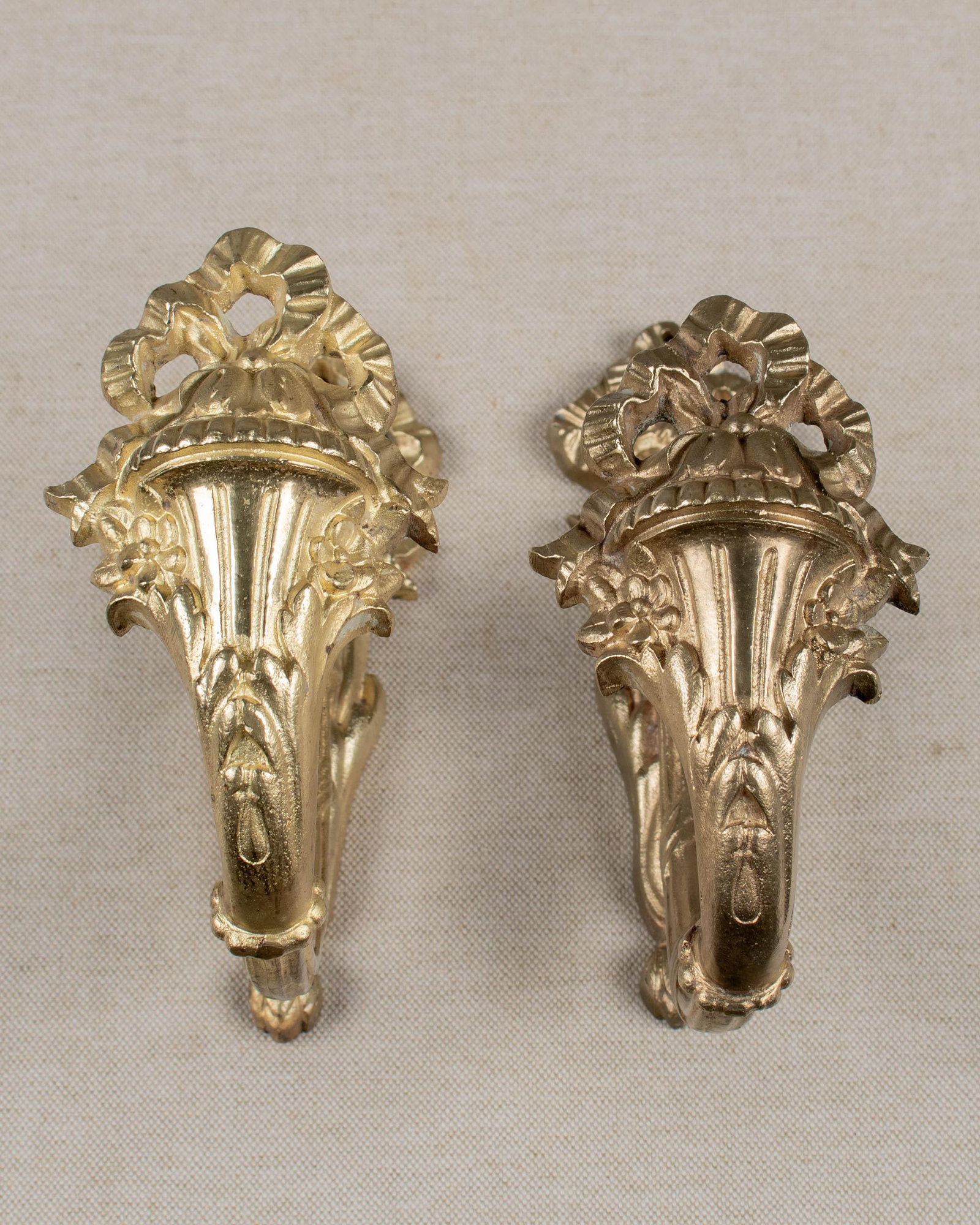 Louis XV Style Cast Bronze Curtain Tiebacks Pair - 5