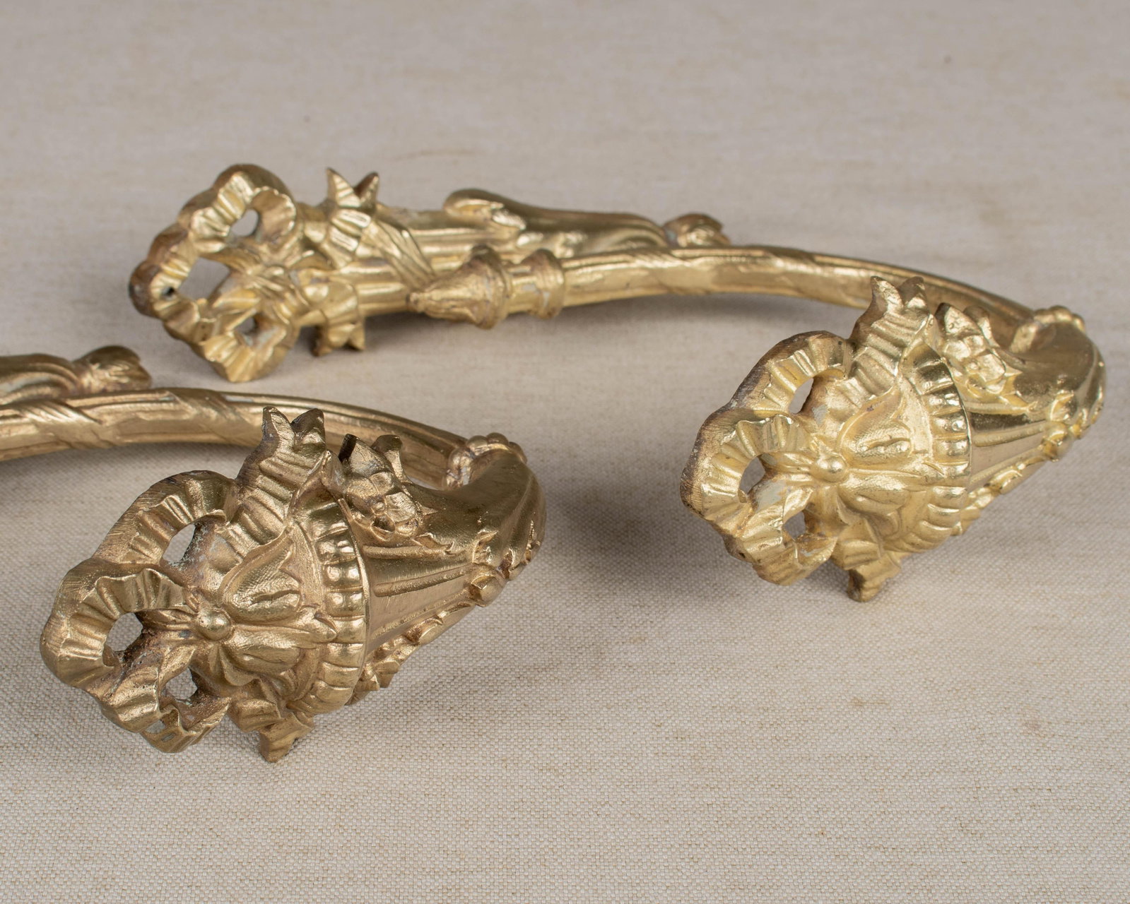 Louis XV Style Cast Bronze Curtain Tiebacks Pair - 8