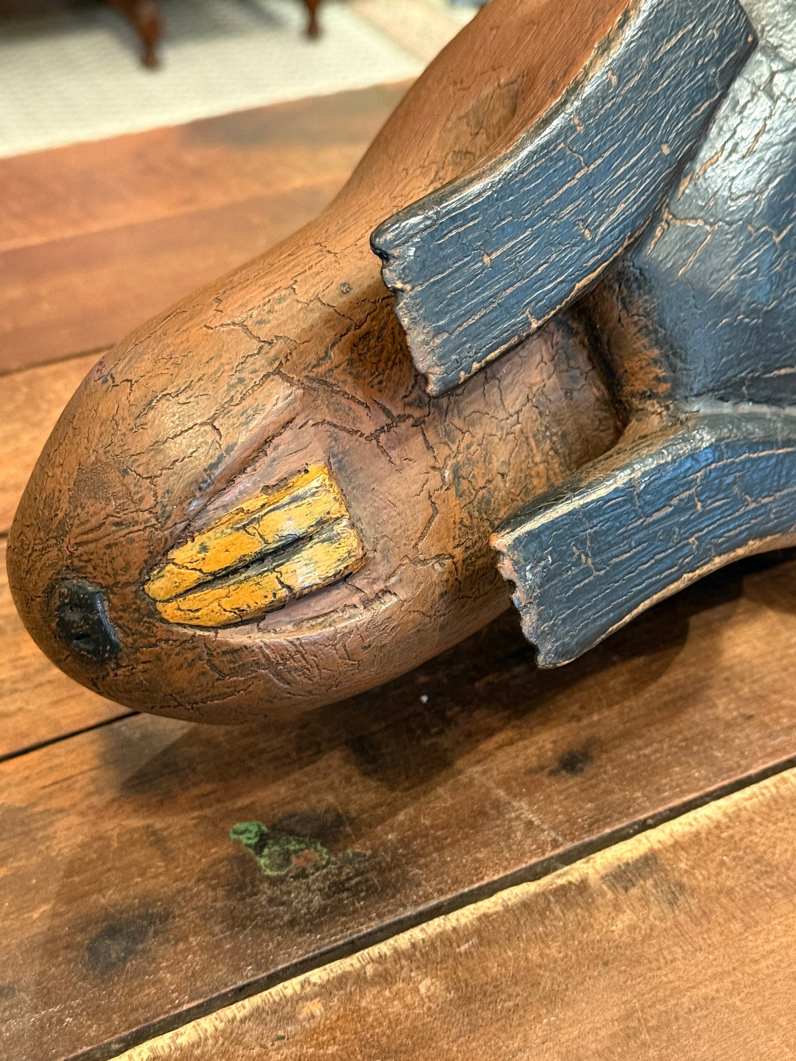 Michel Fortin Folk Art Beaver Carving Signed Quebec Sculpture - 12