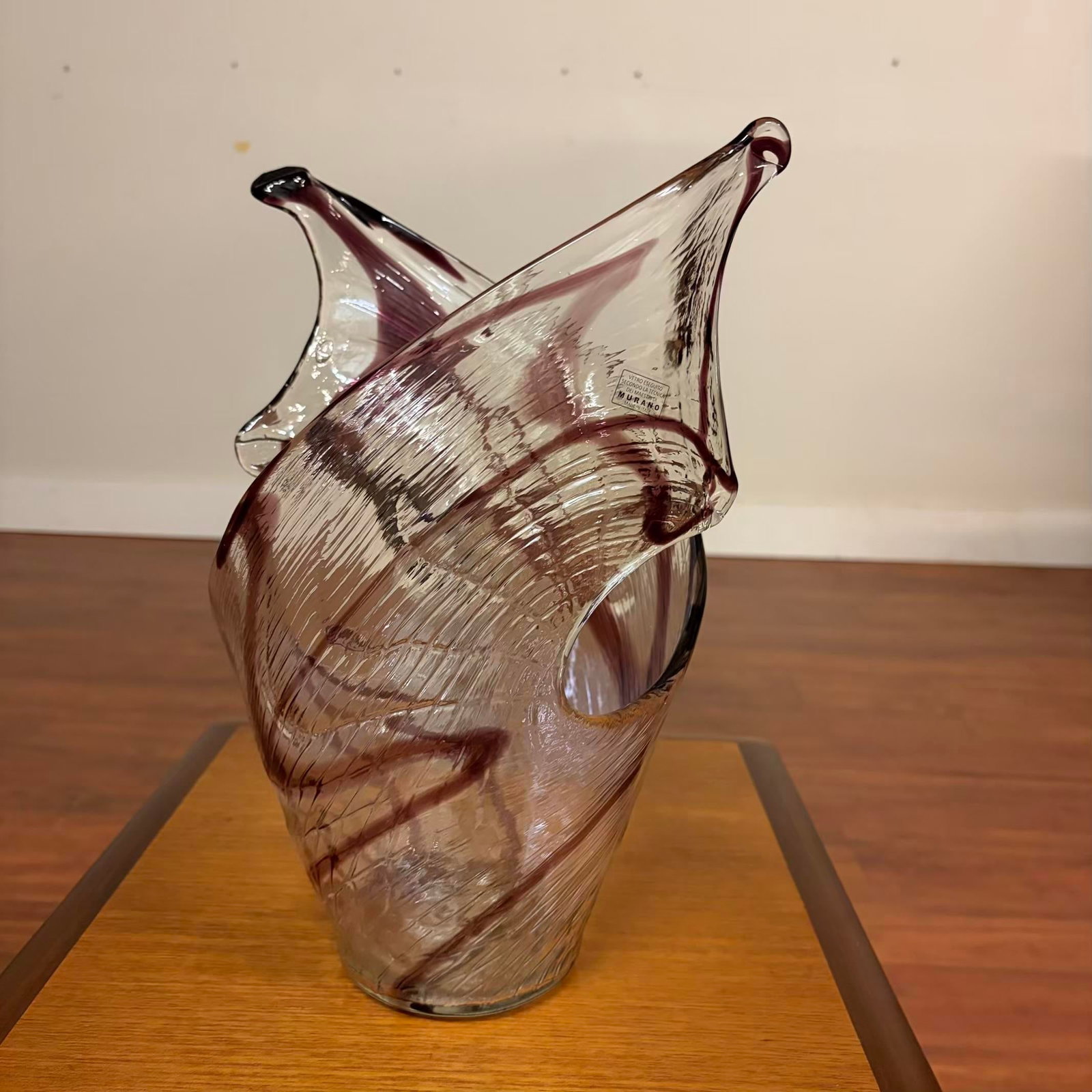 Vintage Italian Handblown Art Glass Sculptural Centerpiece Vessel - 12