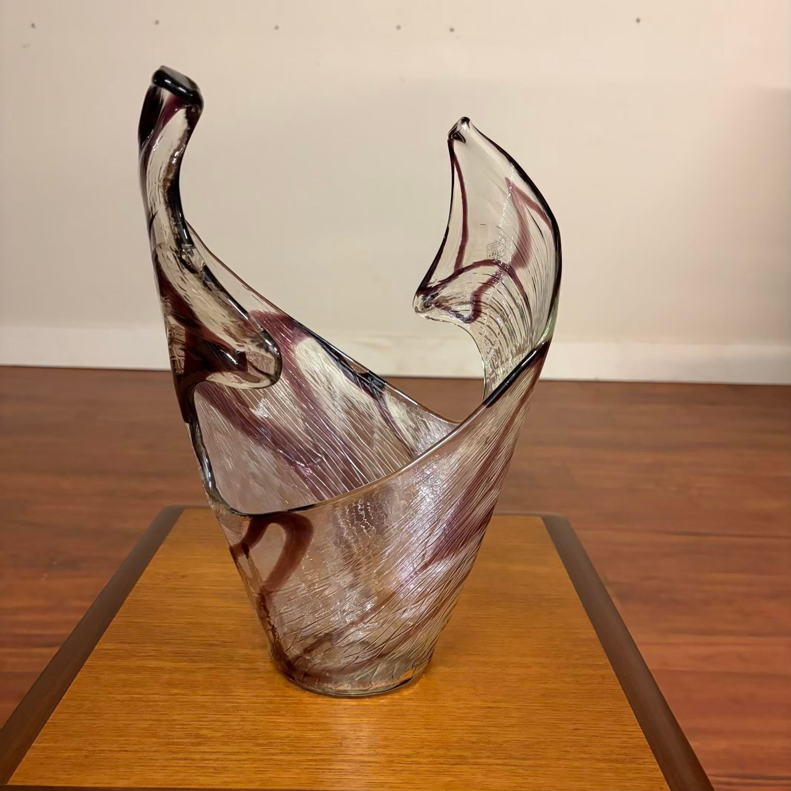 Vintage Italian Handblown Art Glass Sculptural Centerpiece Vessel - 13