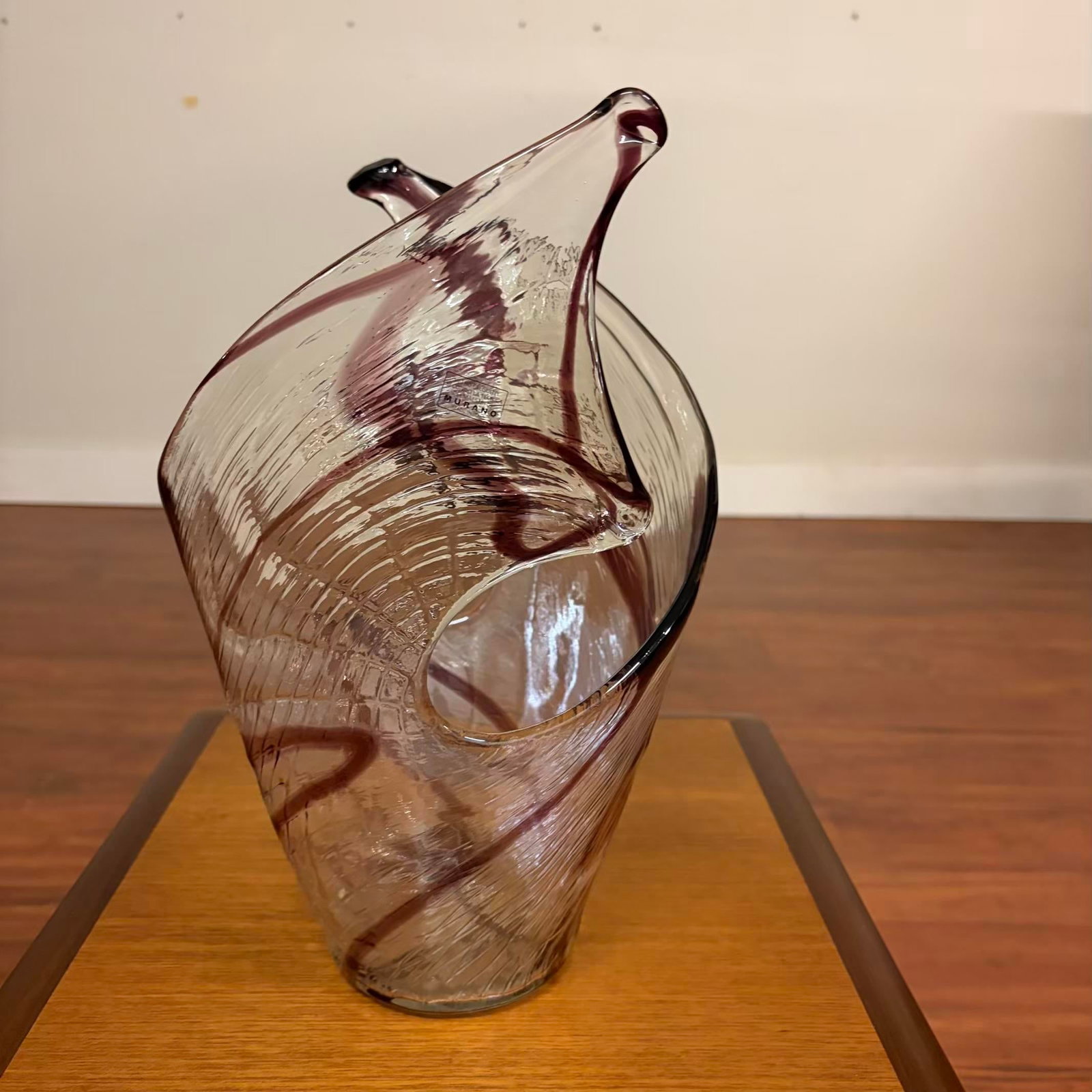 Vintage Italian Handblown Art Glass Sculptural Centerpiece Vessel - 6