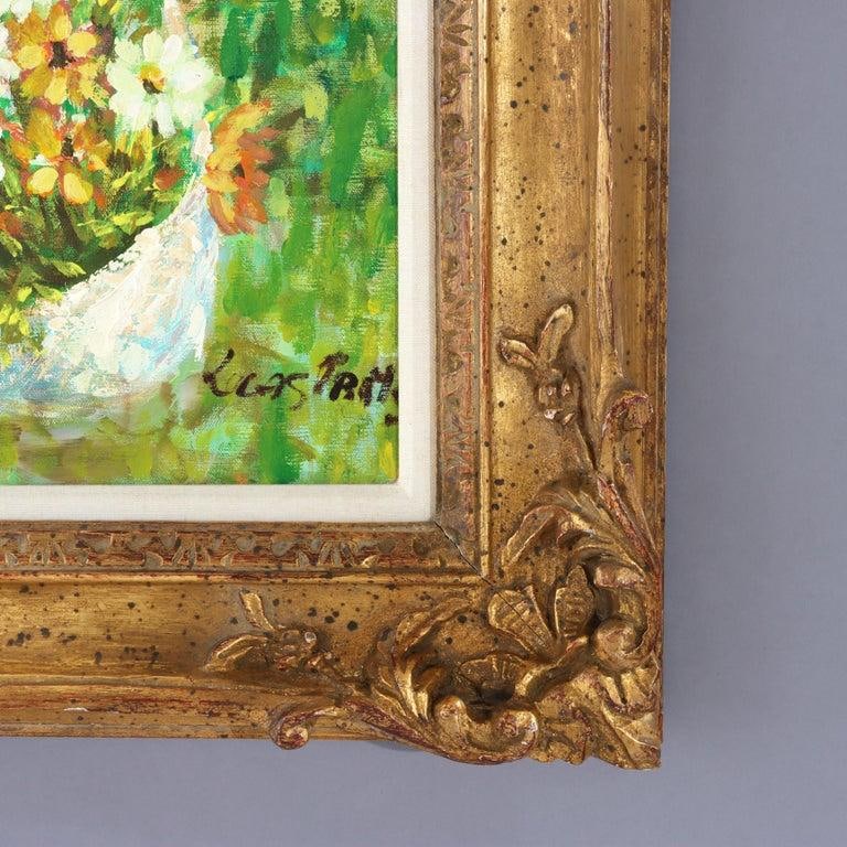Oversized Oil on Canvas Scenic Portrait Painting of a Mother & Daughter 20thC - 5