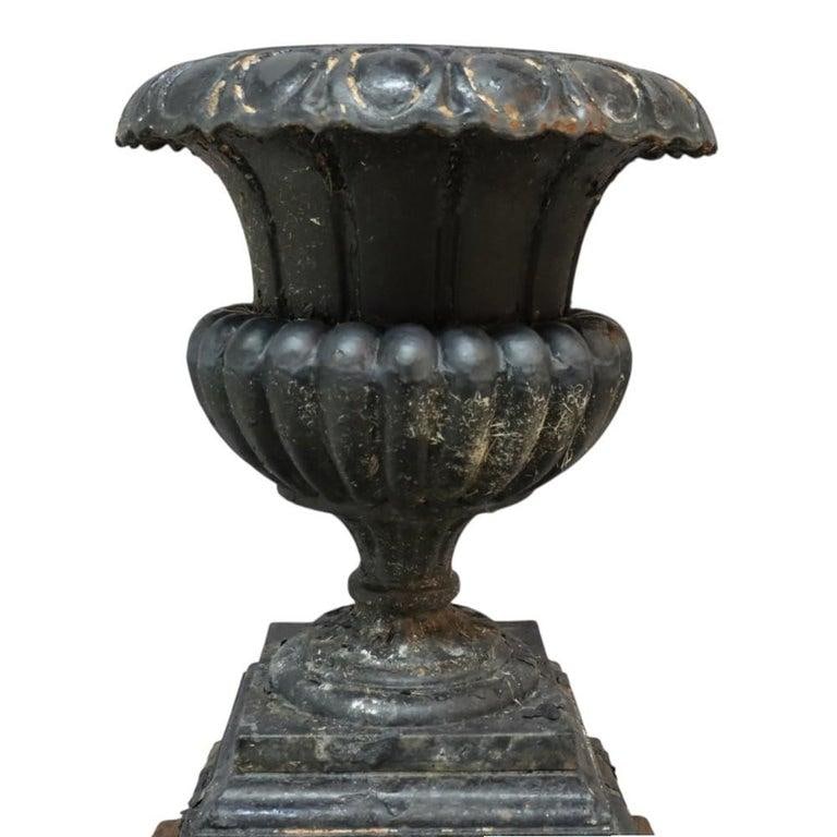 Antique Fiske School Cast Iron Garden Urn C1890 - 2