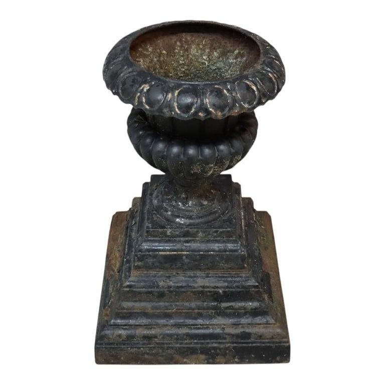 Antique Fiske School Cast Iron Garden Urn C1890 - 4