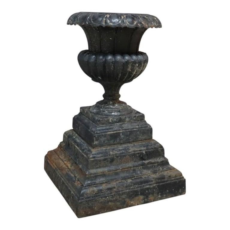 Antique Fiske School Cast Iron Garden Urn C1890 - 5