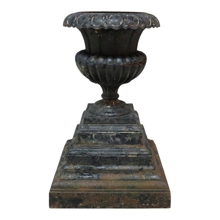 Antique Fiske School Cast Iron Garden Urn C1890 - 8