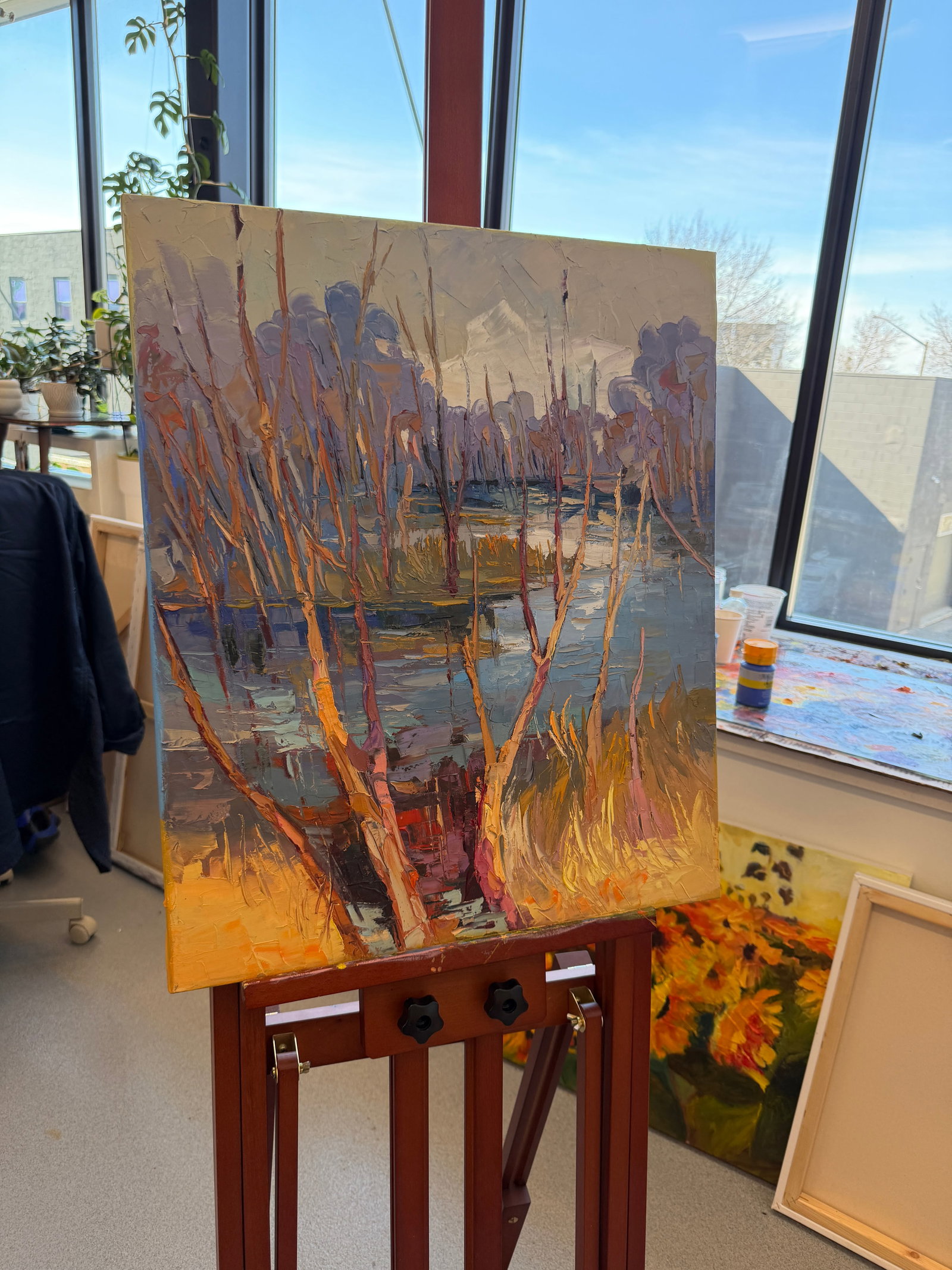 Before the Leaves Return by Godfrey Afebuame, Oil on Canvas (2026) Impasto - 5