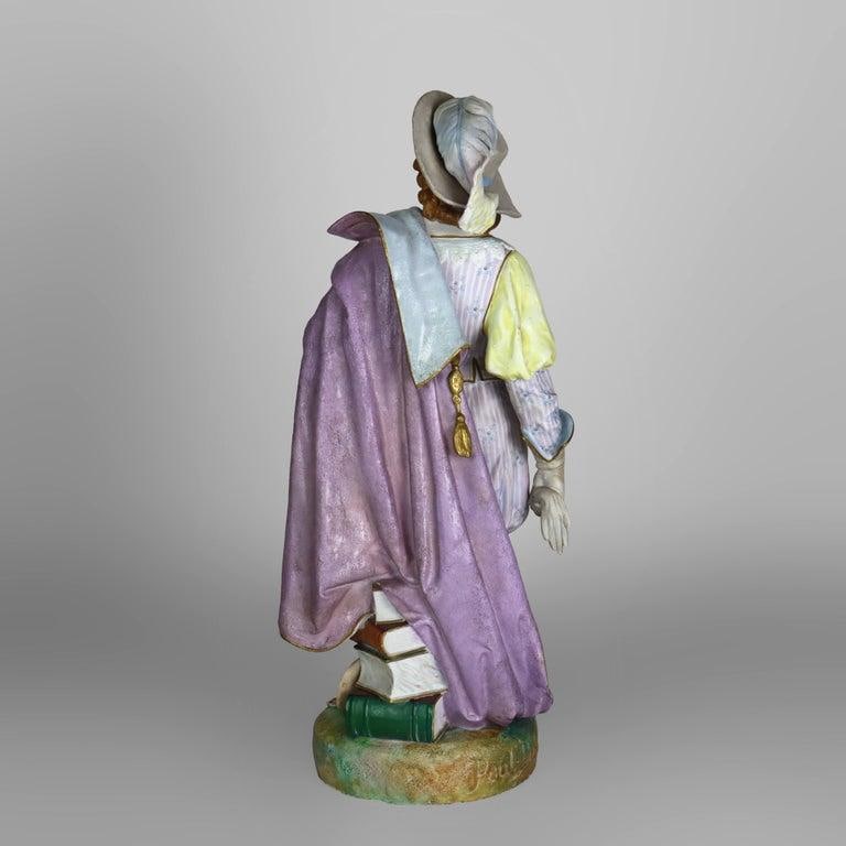 Large 21" French Paul Duboy Bisque Porcelain Polychromed Scholar Figure C1890 - 10