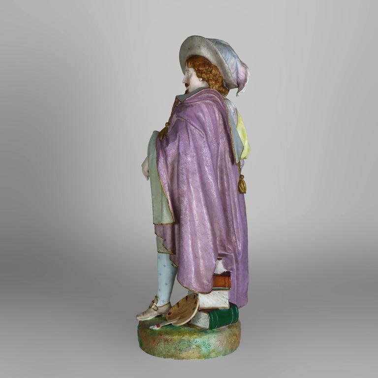 Large 21" French Paul Duboy Bisque Porcelain Polychromed Scholar Figure C1890 - 12