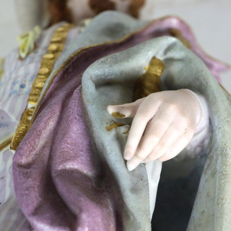 Large 21" French Paul Duboy Bisque Porcelain Polychromed Scholar Figure C1890 - 14
