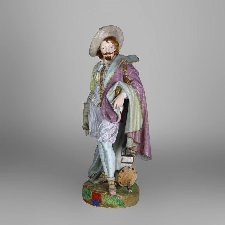 Large 21" French Paul Duboy Bisque Porcelain Polychromed Scholar Figure C1890 - 2