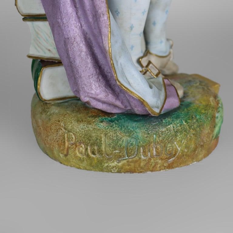 Large 21" French Paul Duboy Bisque Porcelain Polychromed Scholar Figure C1890 - 9