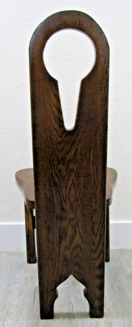 Antique American 1910s Pine Keyhole Dining Chair Side Chair - 6