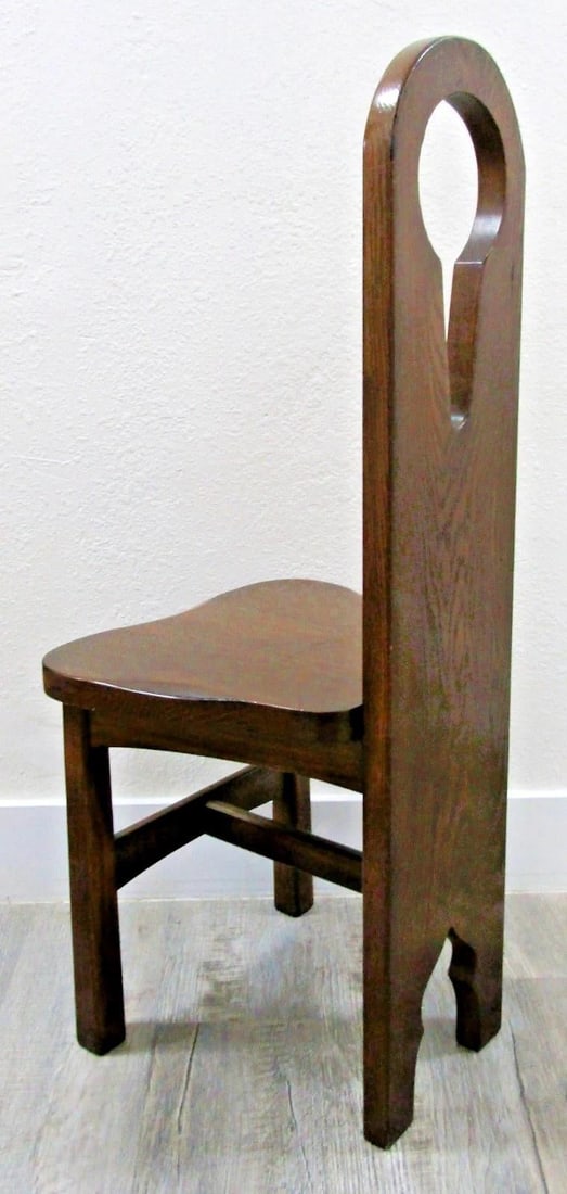 Antique American 1910s Pine Keyhole Dining Chair Side Chair - 7