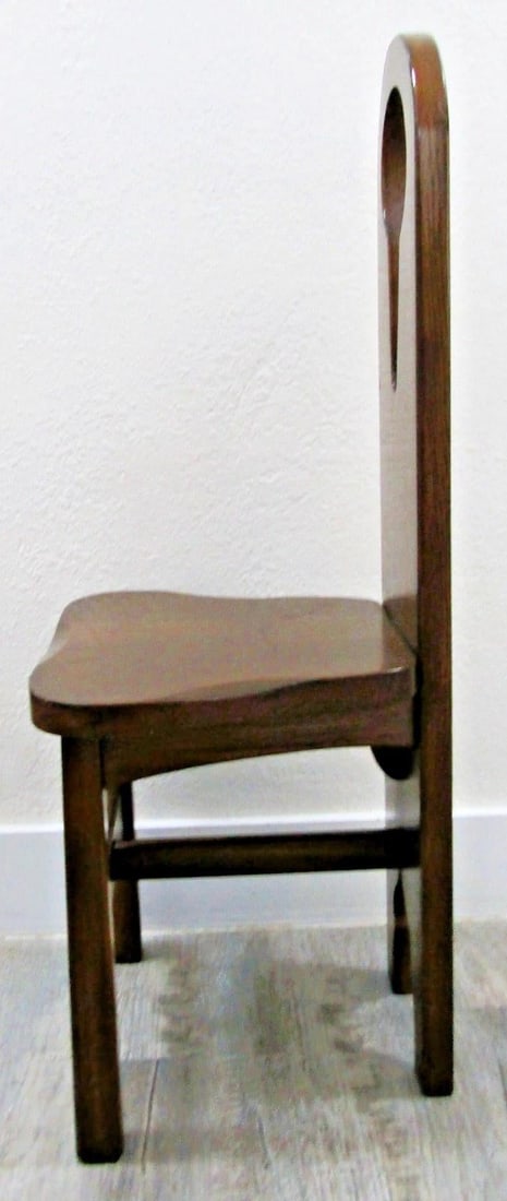 Antique American 1910s Pine Keyhole Dining Chair Side Chair - 8