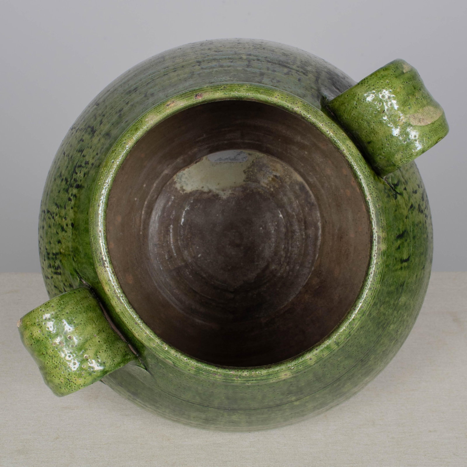Portuguese Green Glazed Earthenware Lidded Jar - 10