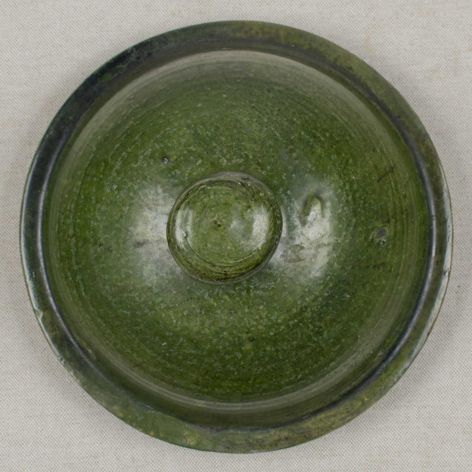 Portuguese Green Glazed Earthenware Lidded Jar - 11