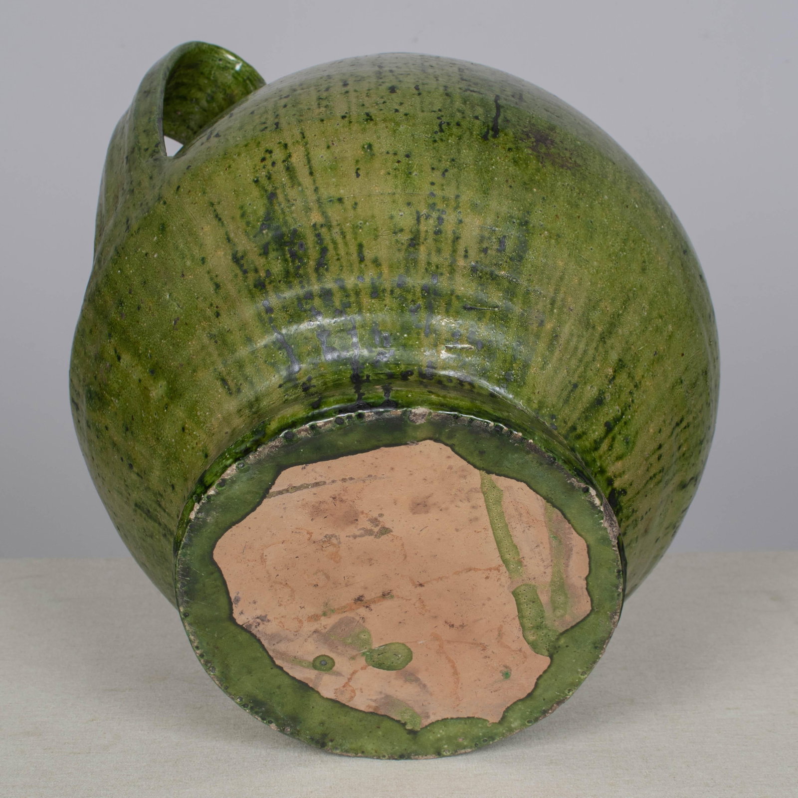 Portuguese Green Glazed Earthenware Lidded Jar - 12